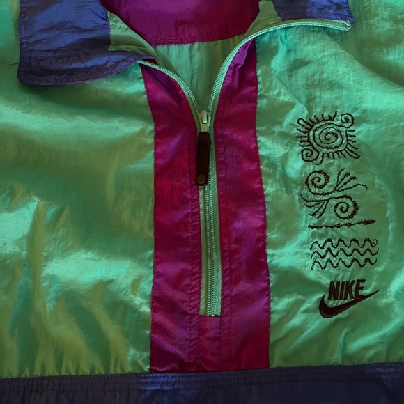 Vintage Adidas ACG Pullover Windbreaker Color: Turquoise Blue and Purple Size: L - Picture 4 of 14